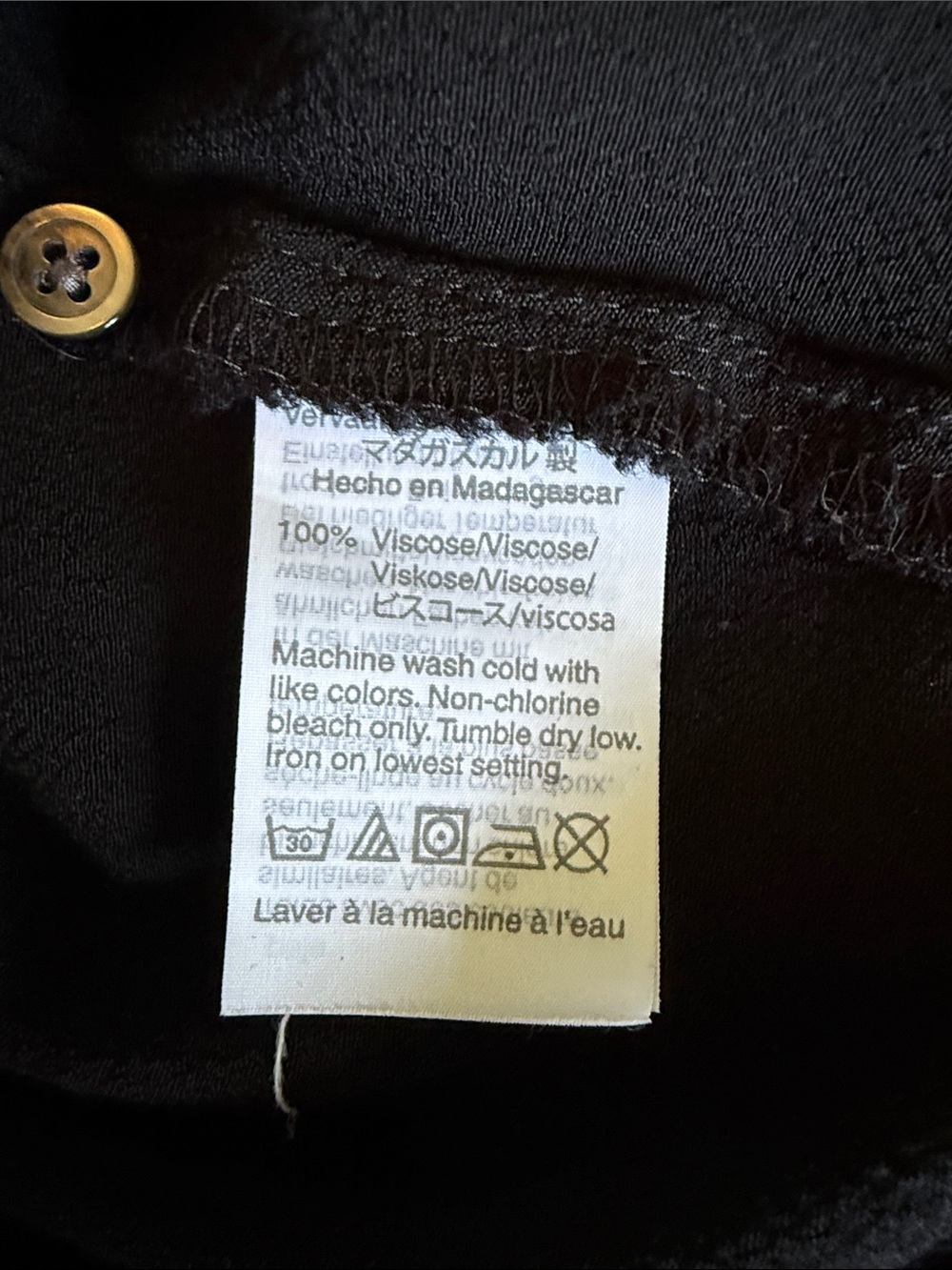 Madewell Short Sleeve Black Button-Front Women's Top - Picture 4 of 4
